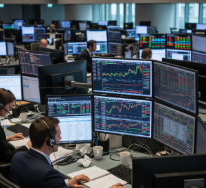 Energy traders and brokers managing global market logistics and price formation