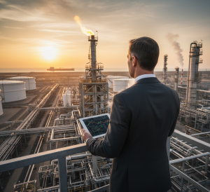 Energy traders and brokers managing global market logistics and price formation