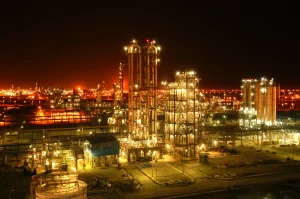 Abadan refinery Iran aerial view – one of the oldest refineries in the world